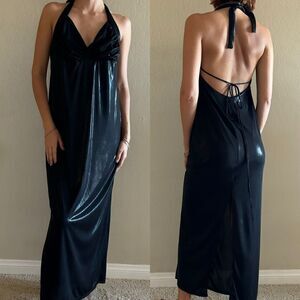 Zara Maxi Black Dress Backless Size M